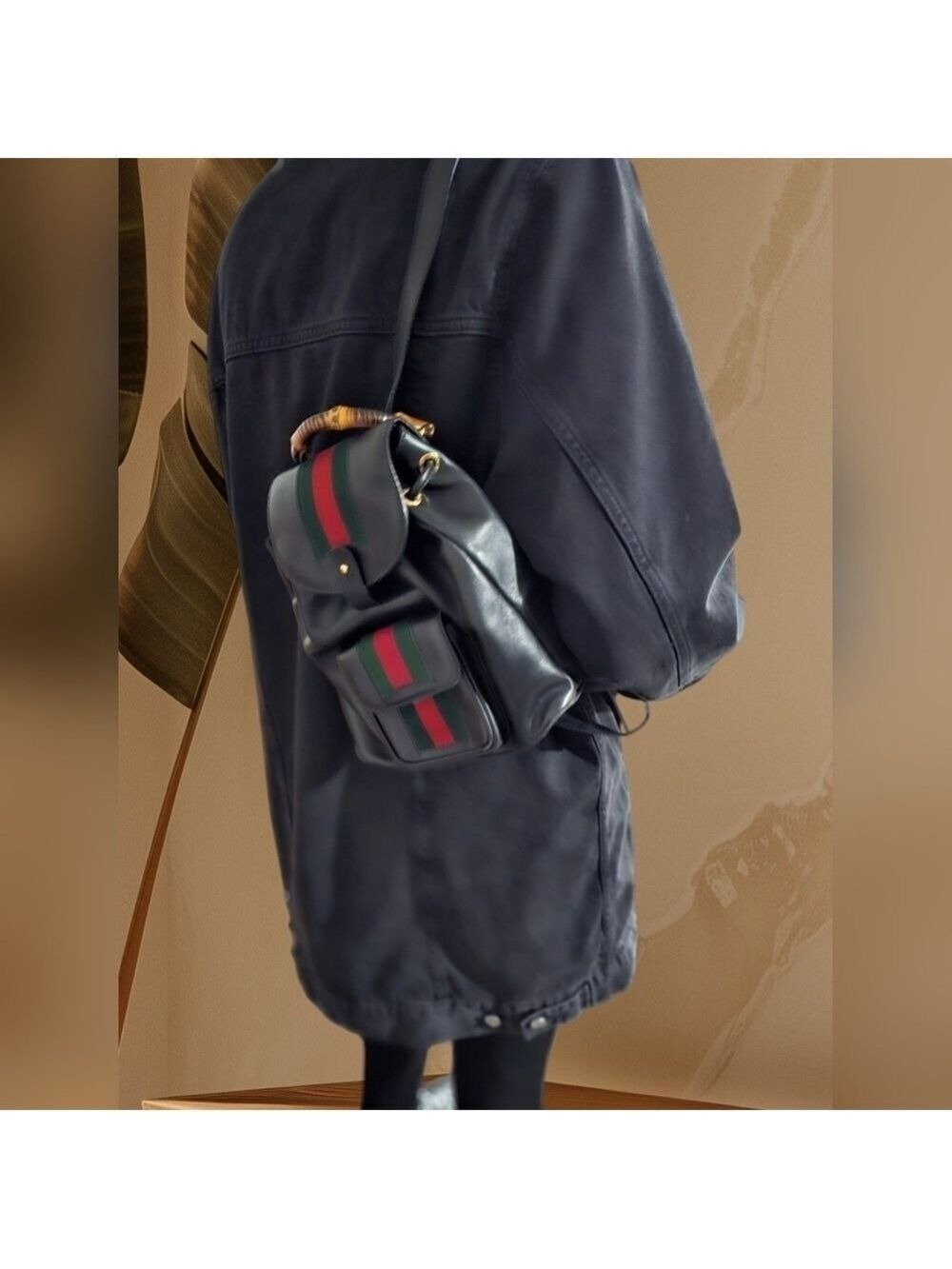 Gucci Bamboo Handle Mini Backpack Leather